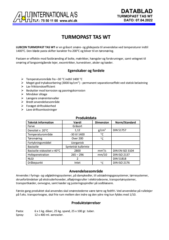 

Turmopast TAS WT

